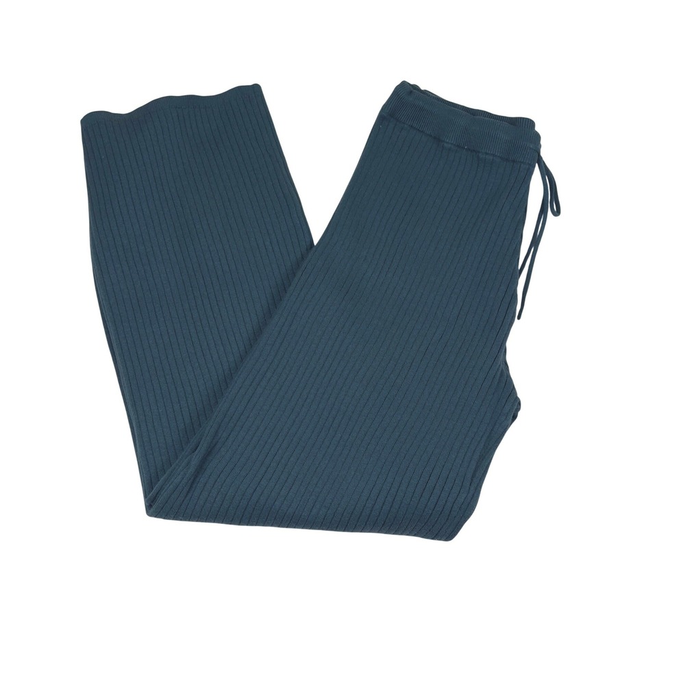 PINK Victoria's Secret Teal‎ Ribbed Knit Wide Leg Lounge Pants Womens Large